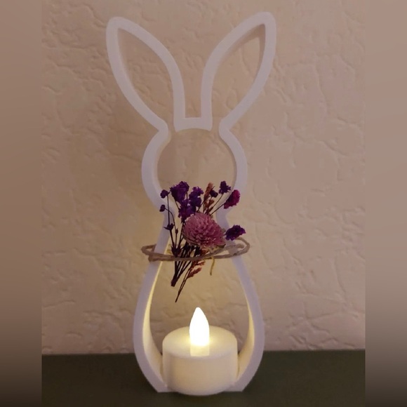 Handmade Other - 3D Printed White Bunny Tealight Holder